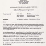 Behavior Management Agreement